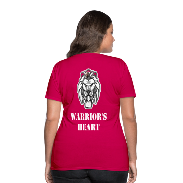 Gildan Ultra Cotton Ladies Adult T-Shirt ( SCE - WARRIORS HEART - T-SHIRT ) - dark pink