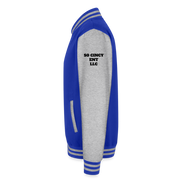 ADW is Just Hoods - SCE - VARSITY JACKET - royal/heather grey