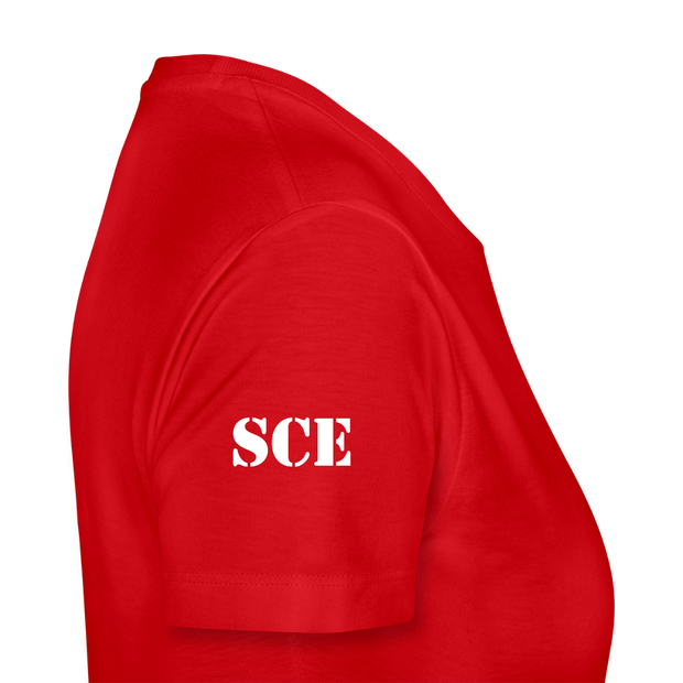 Gildan Ultra Cotton Ladies Adult T-Shirt ( SCE - WARRIORS HEART - T-SHIRT ) - red